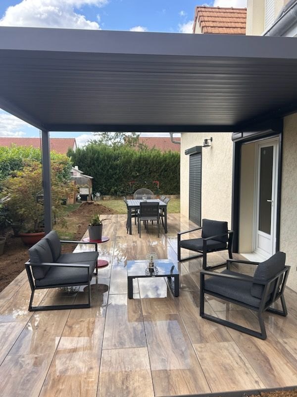 Installation de terrasse, Dijon, L'Art des Jardins